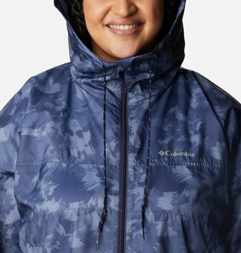 Women's Columbia Flash Challenger Novelty Windbreaker Jackets Navy | Plus Size CA-KL631